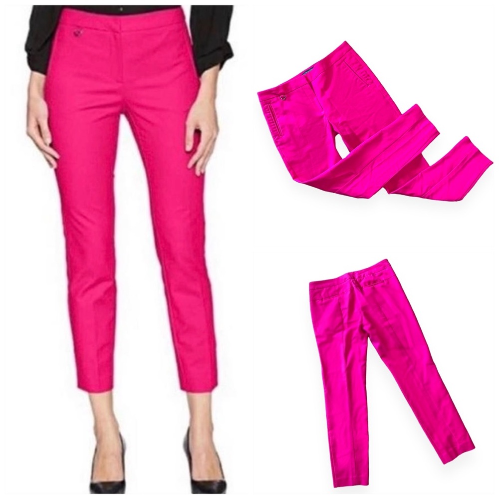 Adrianna Papell Bright Pink Cropped Ankle Pants